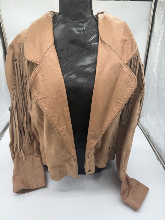 G-III Jackets & Blazers - Vintage G-111 80’s Fringed Cropped Jacket in Tan leather